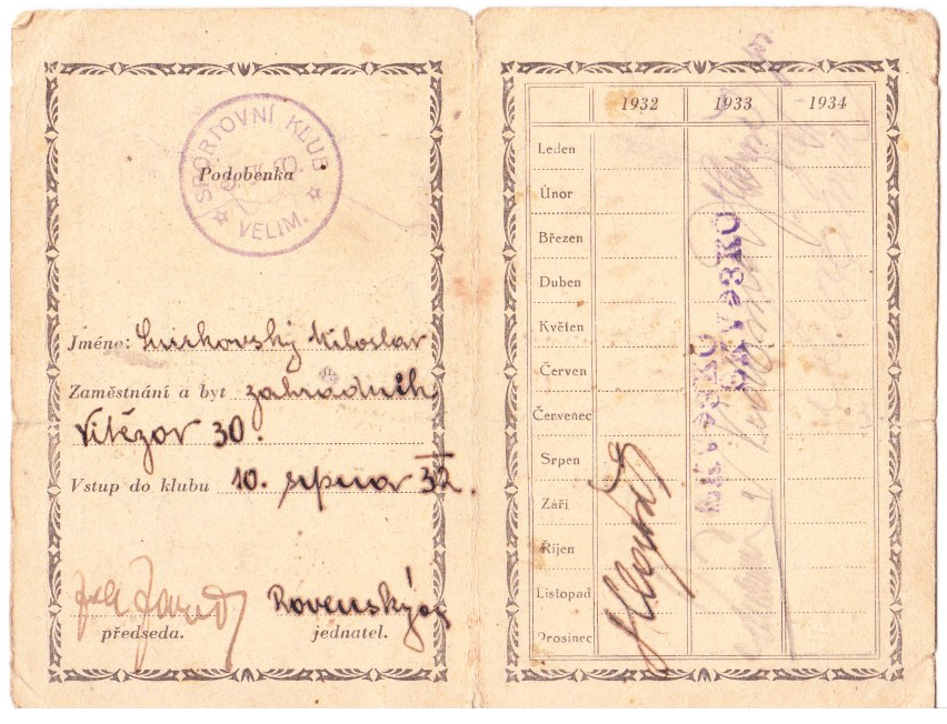 Legitimace Miroslava Smirkovského z roku 1932
