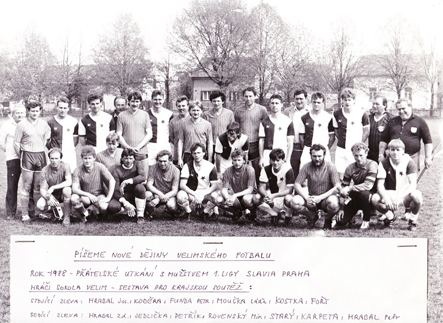 Přátelské utkání s mužstvem 1. ligy Slavia Praha v roce 1988